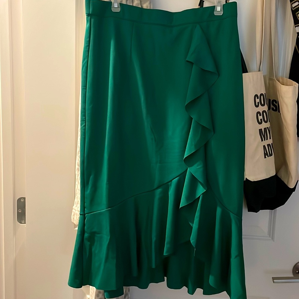 Large emerald green work skirt